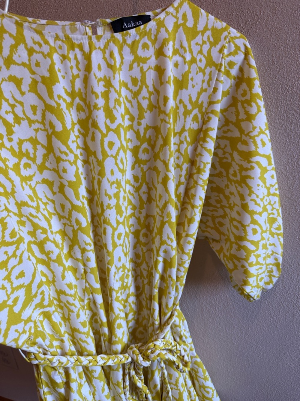 VICI Aakaa Yellow Leopard Printed Mini Dress Small - Picture 4 of 4